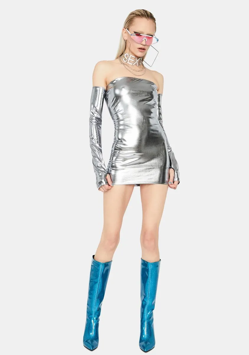 Silver Runway Ready Mini Dress sold by Dolls Kill product image thumbnail 3