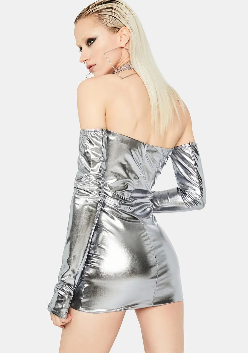 Silver Runway Ready Mini Dress sold by Dolls Kill product image thumbnail 4