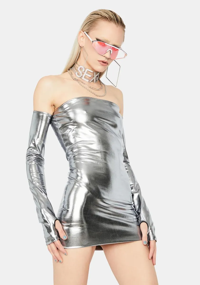 Silver Runway Ready Mini Dress sold by Dolls Kill product image thumbnail 2