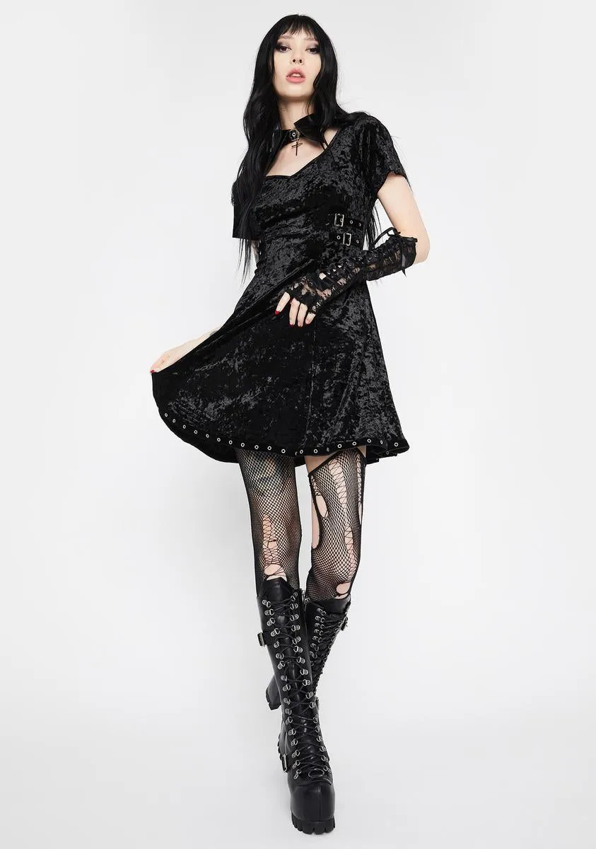 Devil Magic Velvet Mini Dress sold by Dolls Kill product image thumbnail 3