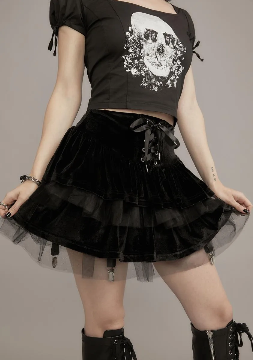 Midnight Cavalier Courtship Mini Skirt sold by Dolls Kill