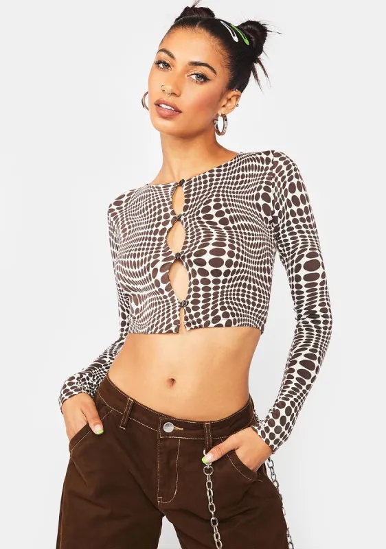 Optic Polka Sarah Crop Top sold by Dolls Kill
