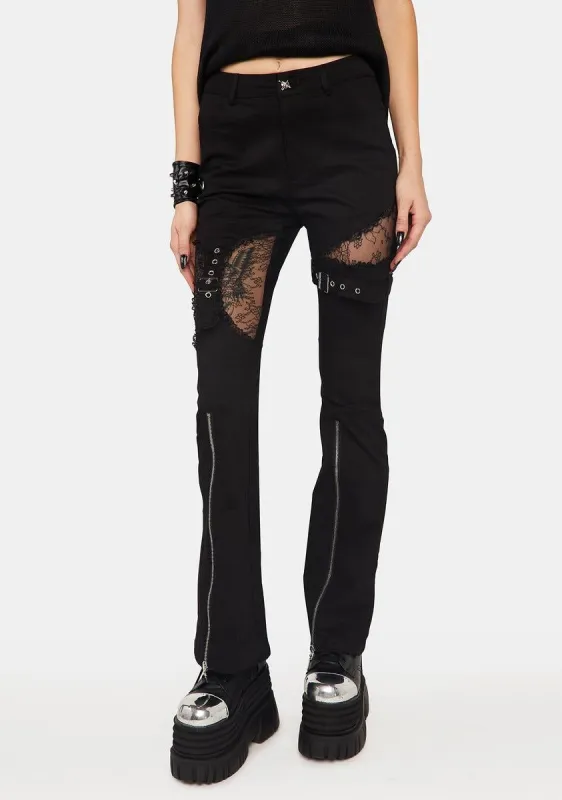 Gothic Elastic Flare Pants sold by Dolls Kill