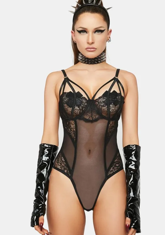 Secret Meeting Sheer Lace Teddy sold by Dolls Kill