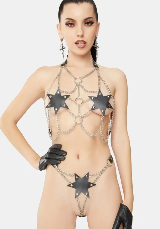 Star Showdown Chain Lingerie Set sold by Dolls Kill