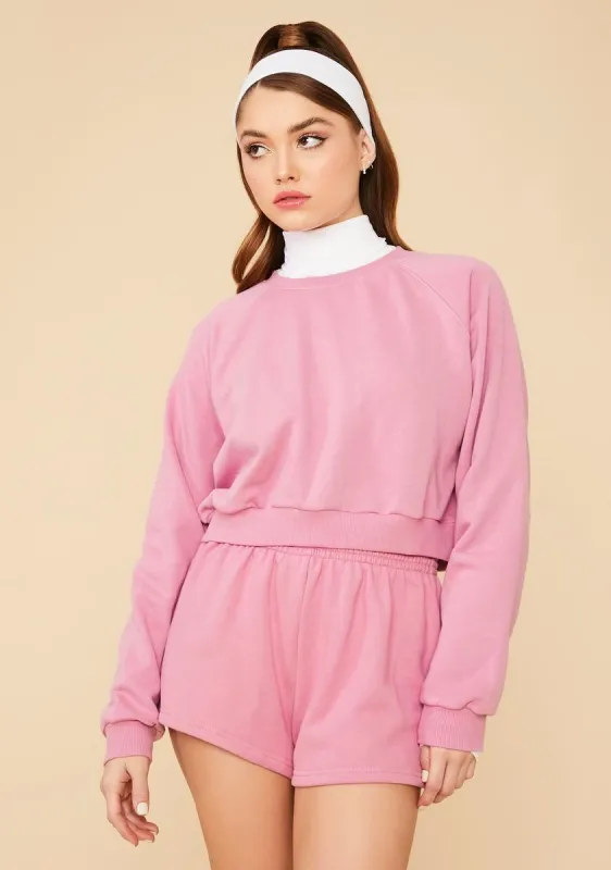 Orchid Calling Crazy Cropped Crewneck Pullover sold by Dolls Kill