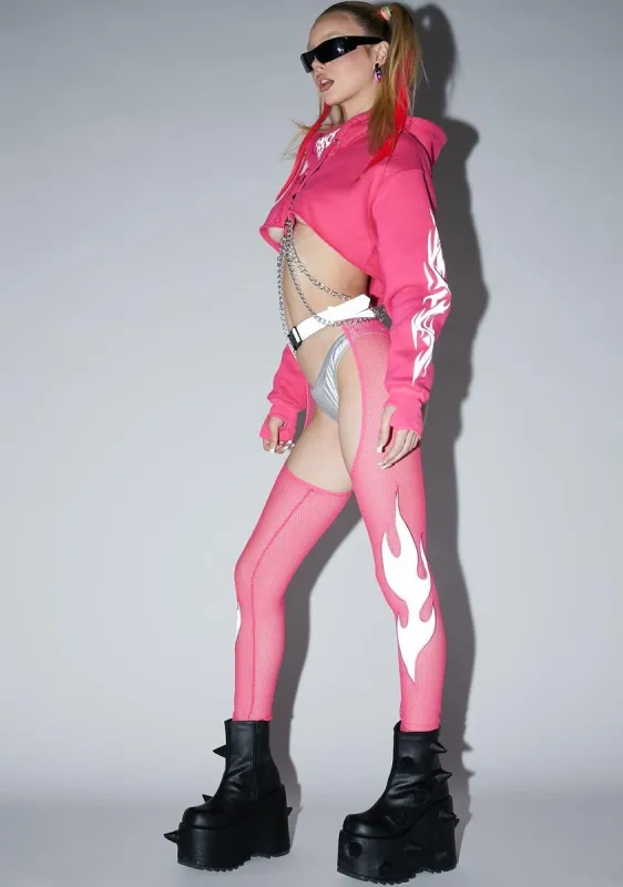 Pretty Mark Of The Beast Reflective Chaps sold by Dolls Kill