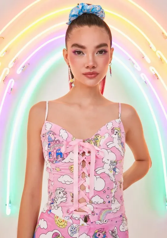 Divine Skies Twill Corset Top sold by Dolls Kill