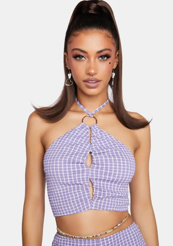 Grape Halter Crop Top sold by Dolls Kill