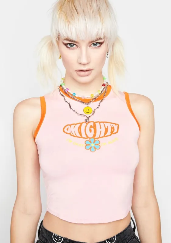 Pink I'm Okay I'm Alive Baby Tank sold by Dolls Kill