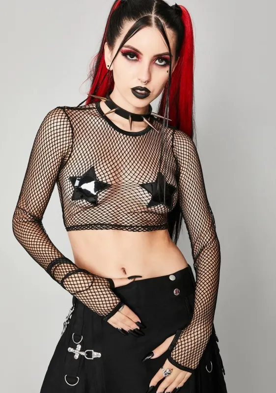 Twisted Twilight Fishnet Top sold by Dolls Kill