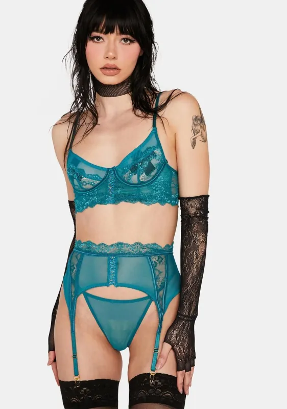 Duvet Darling 3-Piece Lingerie Set sold by Dolls Kill