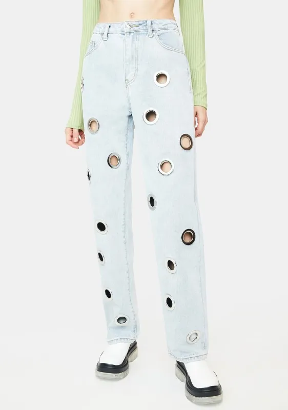 Metal Cutout Jeans made by Edikted