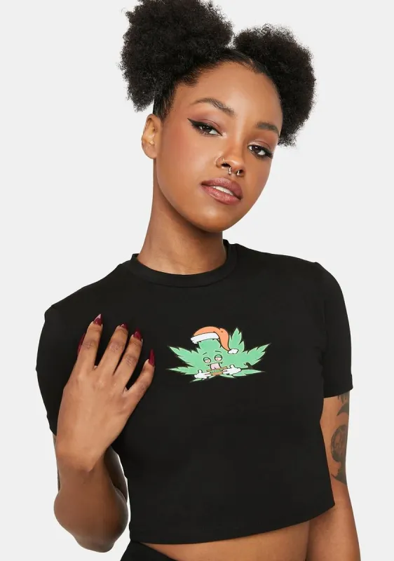 Santa 4:20 Cropped Tee sold by Dolls Kill
