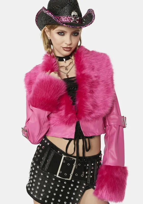 Manifest This Moment Faux Fur Jacket sold by Dolls Kill