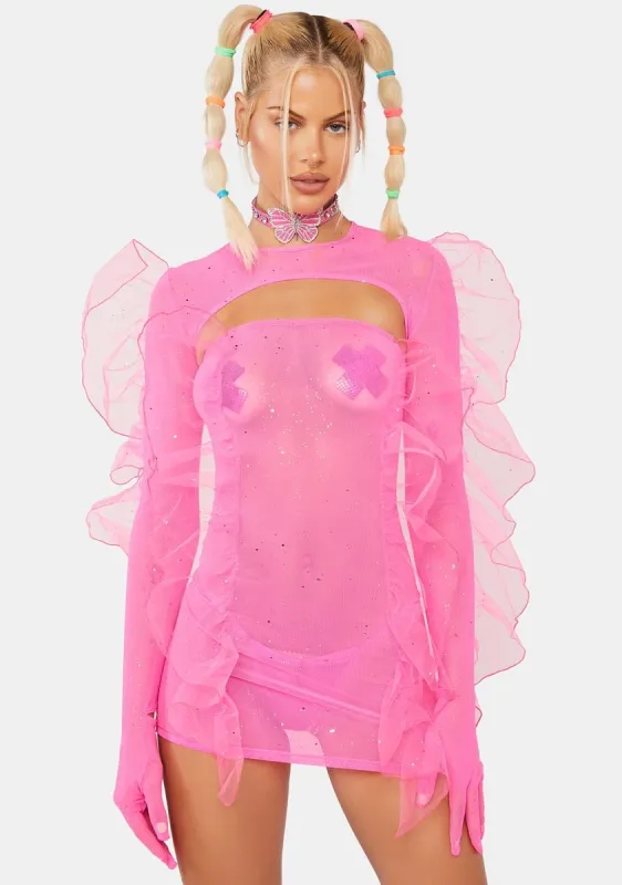 Wonder Pixie Mesh Dress Set sold by Dolls Kill