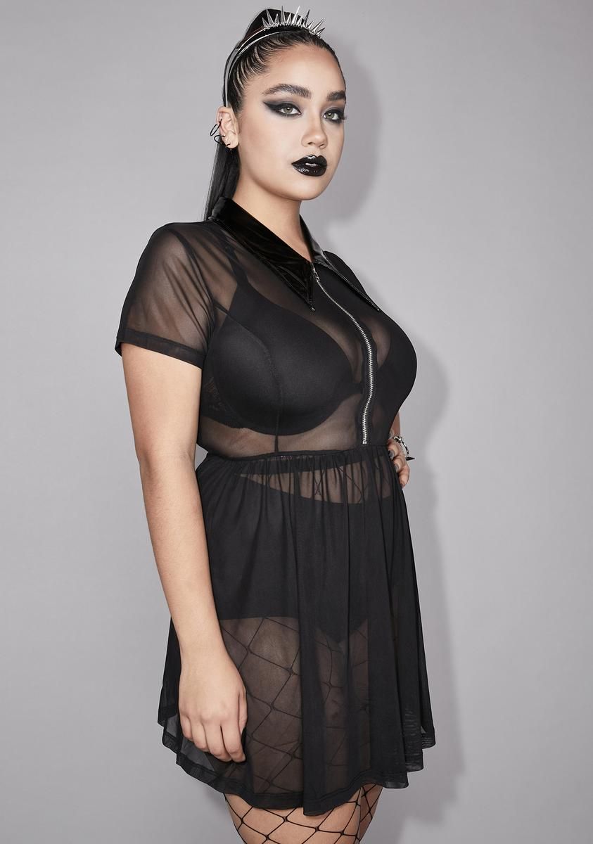 Plus Darker Harmonies Mesh Dress sold by Dolls Kill product image thumbnail 2