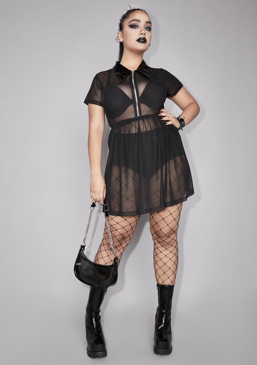 Plus Darker Harmonies Mesh Dress sold by Dolls Kill product image thumbnail 3