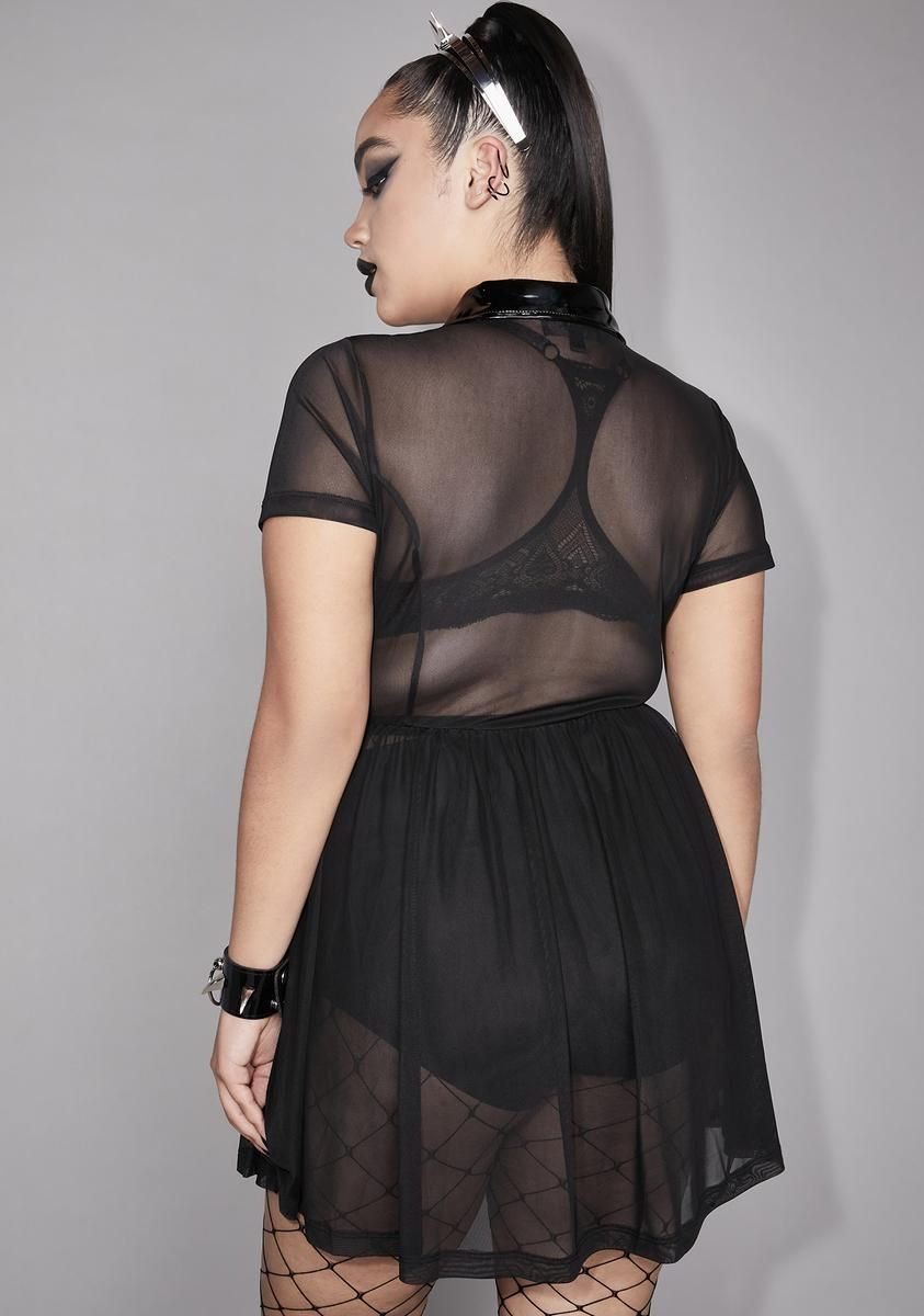 Plus Darker Harmonies Mesh Dress sold by Dolls Kill product image thumbnail 4