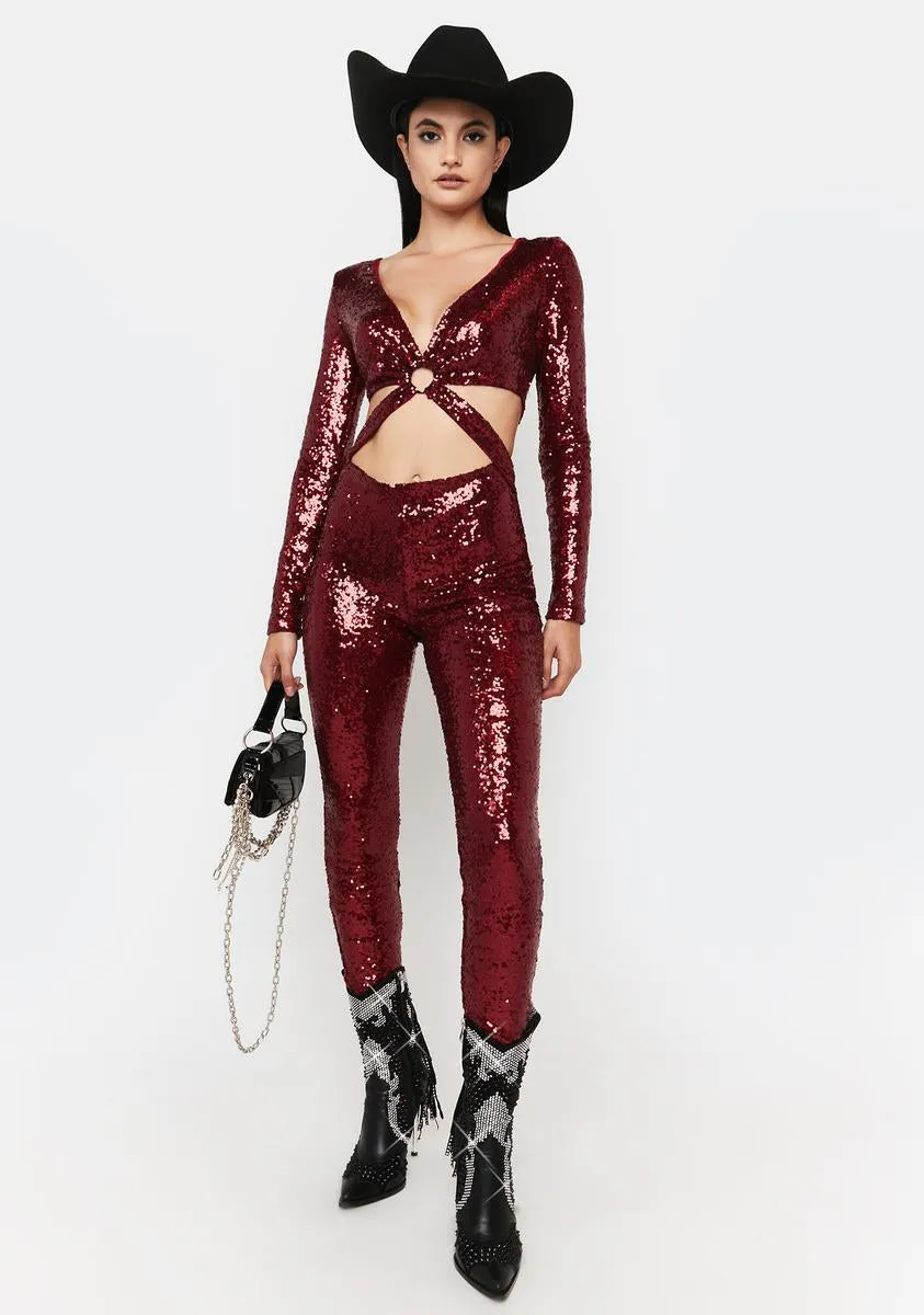 Glimmered Visions Sequin Jumpsuit sold by Dolls Kill product image thumbnail 3