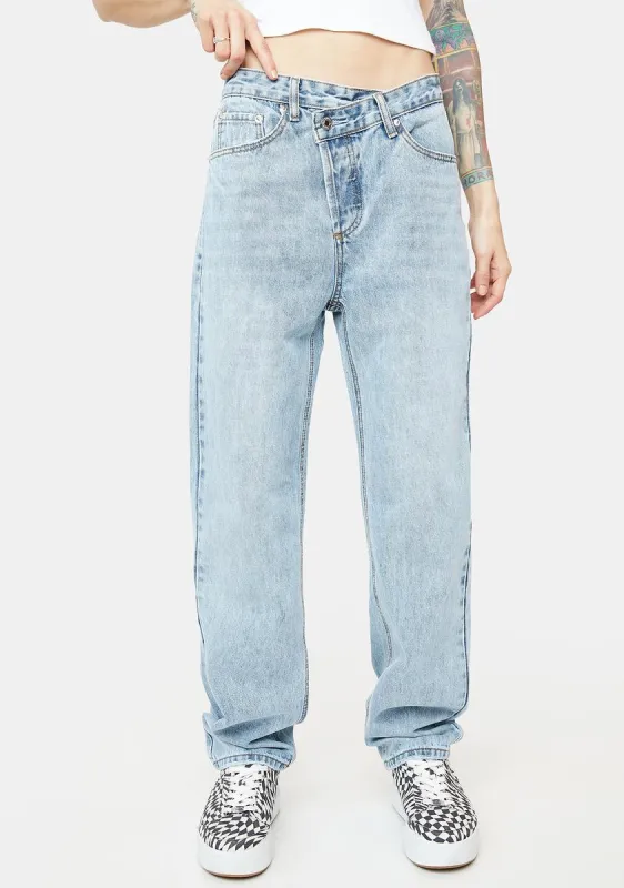Overlap Button Jeans sold by Dolls Kill