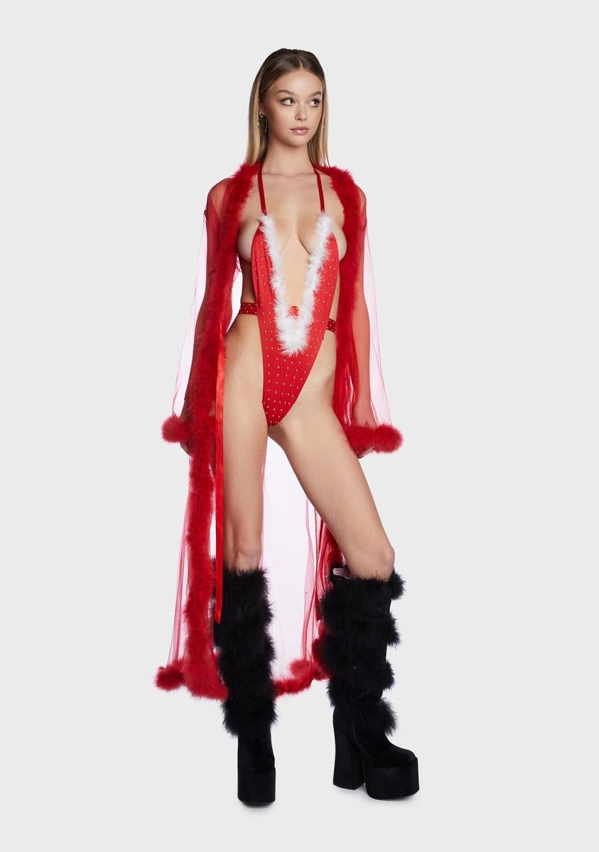 Go Down My Chimney Marabou Teddy sold by Dolls Kill product image thumbnail 3