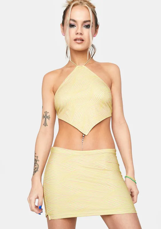 In A Daze Striped Skirt Set sold by Dolls Kill