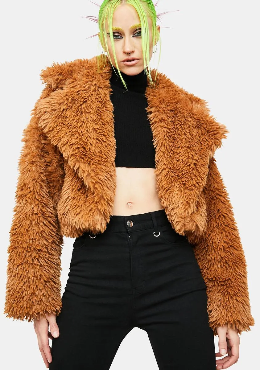 Cold Stare Faux Fur Jacket sold by Dolls Kill