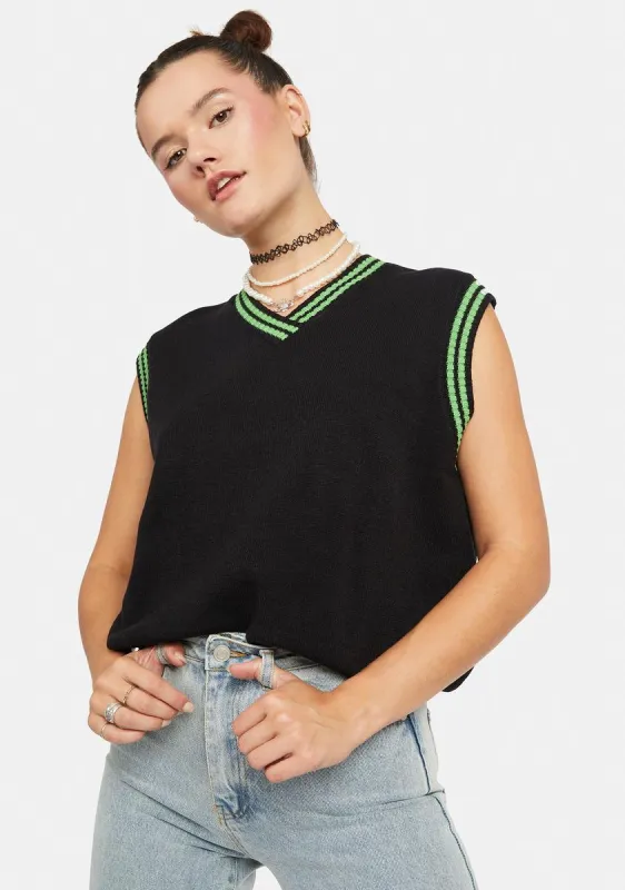 What U See Stripe Sleeveless Vest sold by Dolls Kill