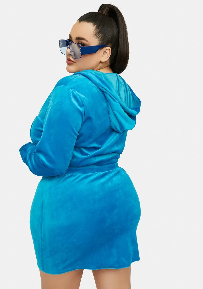 Pool Miss Pretty Proper Plush Velour Skirt Set sold by Dolls Kill product image thumbnail 4