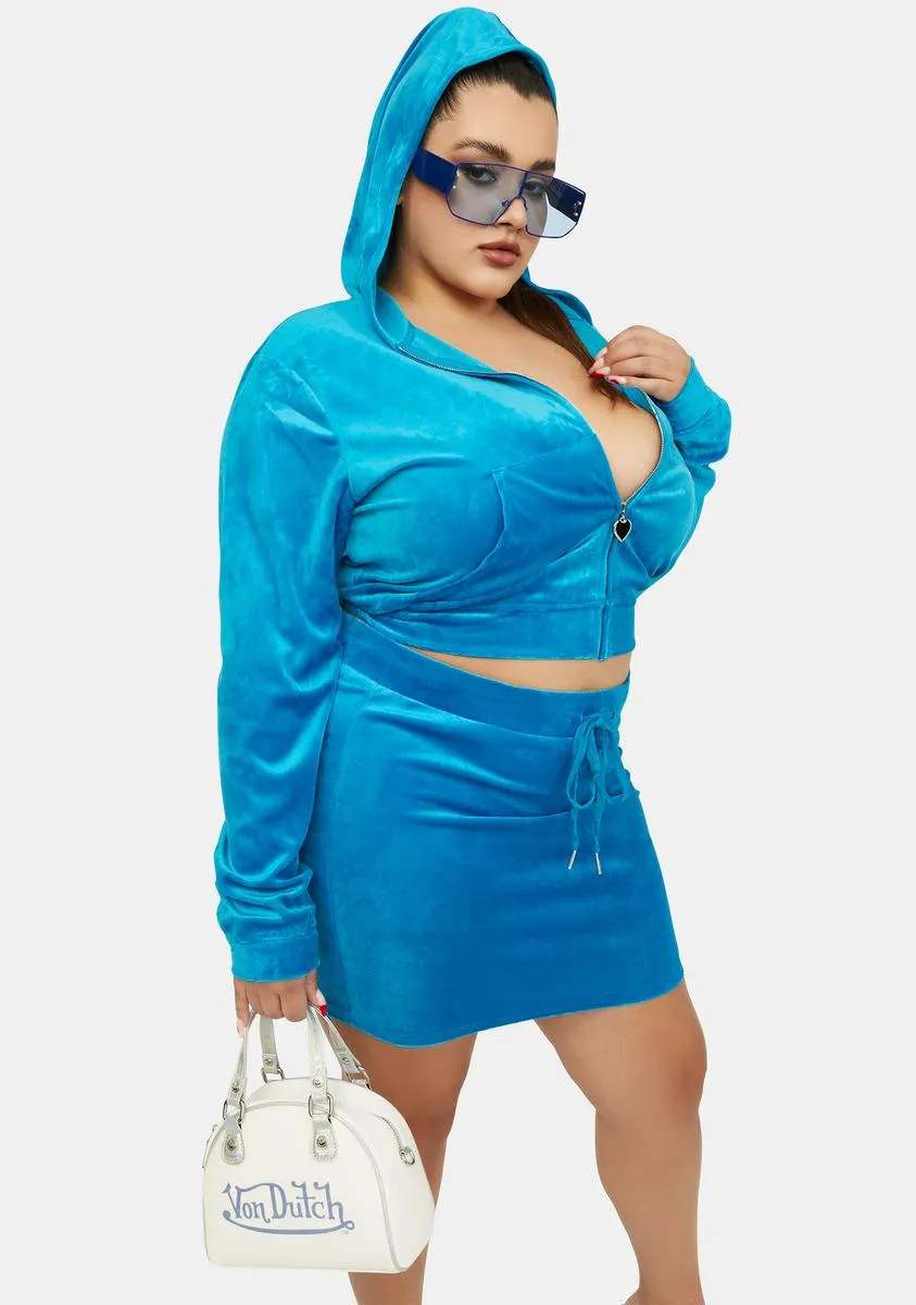 Pool Miss Pretty Proper Plush Velour Skirt Set sold by Dolls Kill product image thumbnail 2