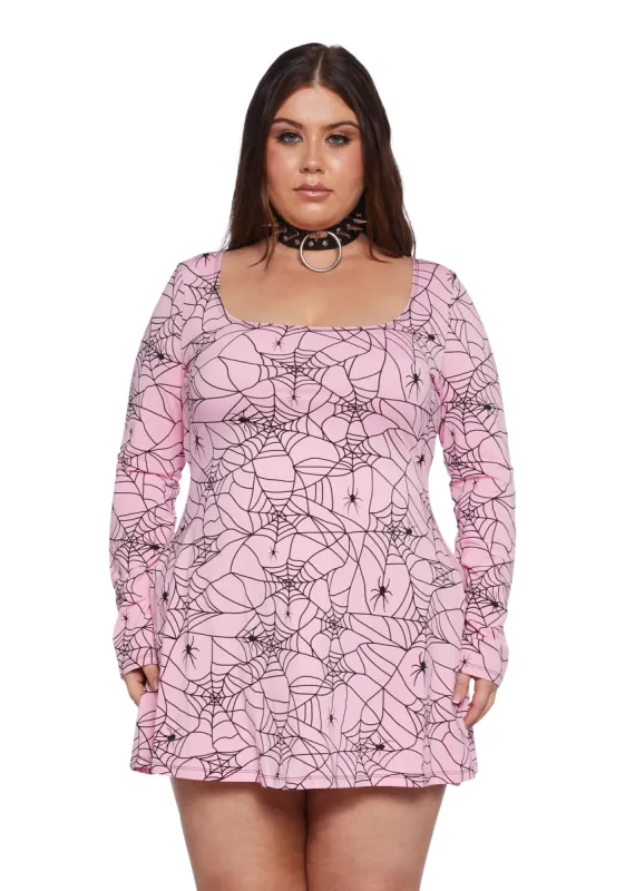 Plus Webbed Whimsy Mini Dress made by Dolls Kill