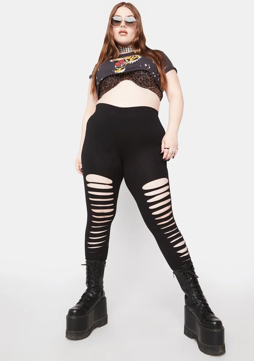 Plus Rough And Tumble Cutout Leggings sold by Dolls Kill product image thumbnail 3