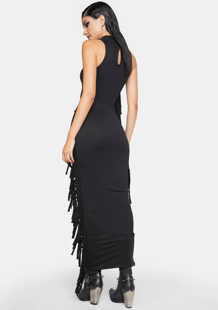 Servin' It Up Fringe Maxi Dress sold by Dolls Kill product image thumbnail 4