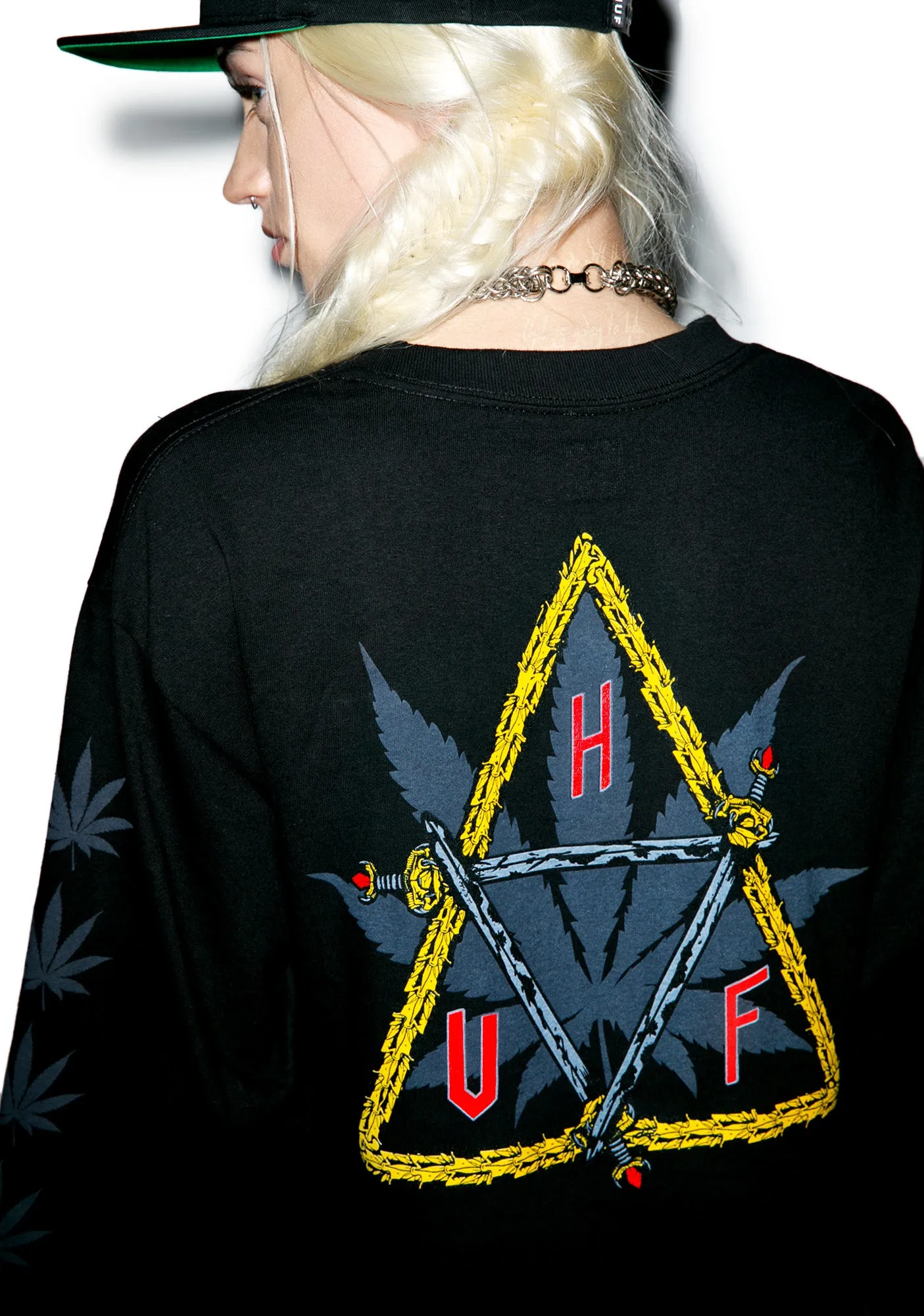 Swords Triple Triangle Long Sleeve T-Shirt sold by Dolls Kill product image thumbnail 2