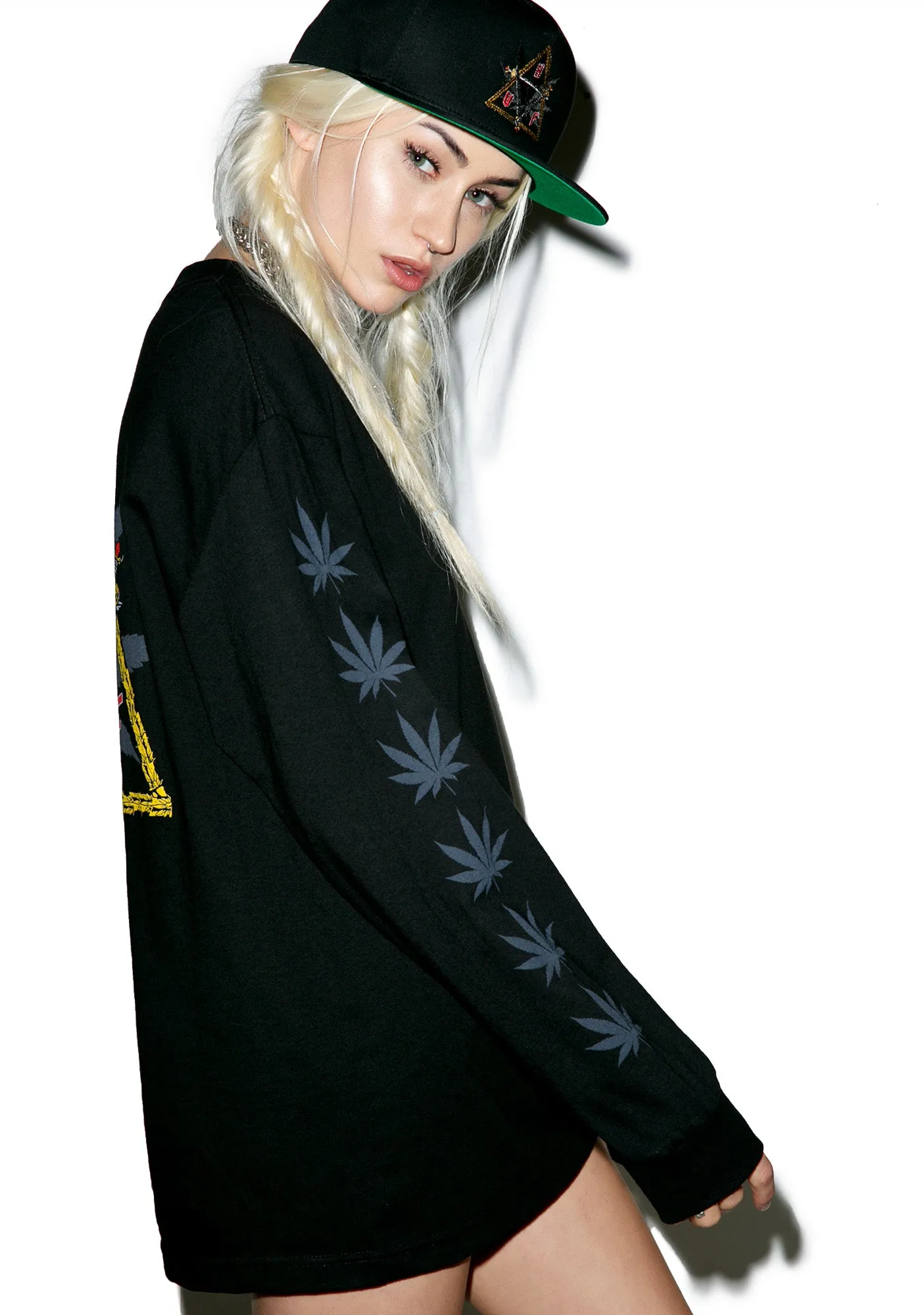 Swords Triple Triangle Long Sleeve T-Shirt sold by Dolls Kill