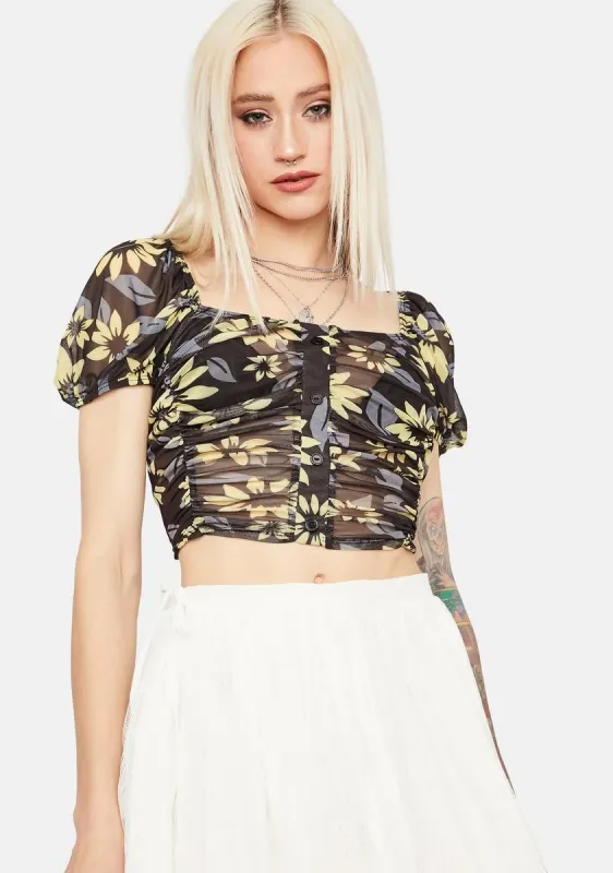 Life In The Sun Mesh Crop Top sold by Dolls Kill