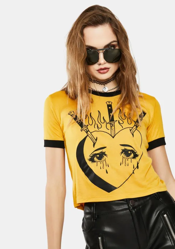Heartache Ringer Tee sold by Dolls Kill