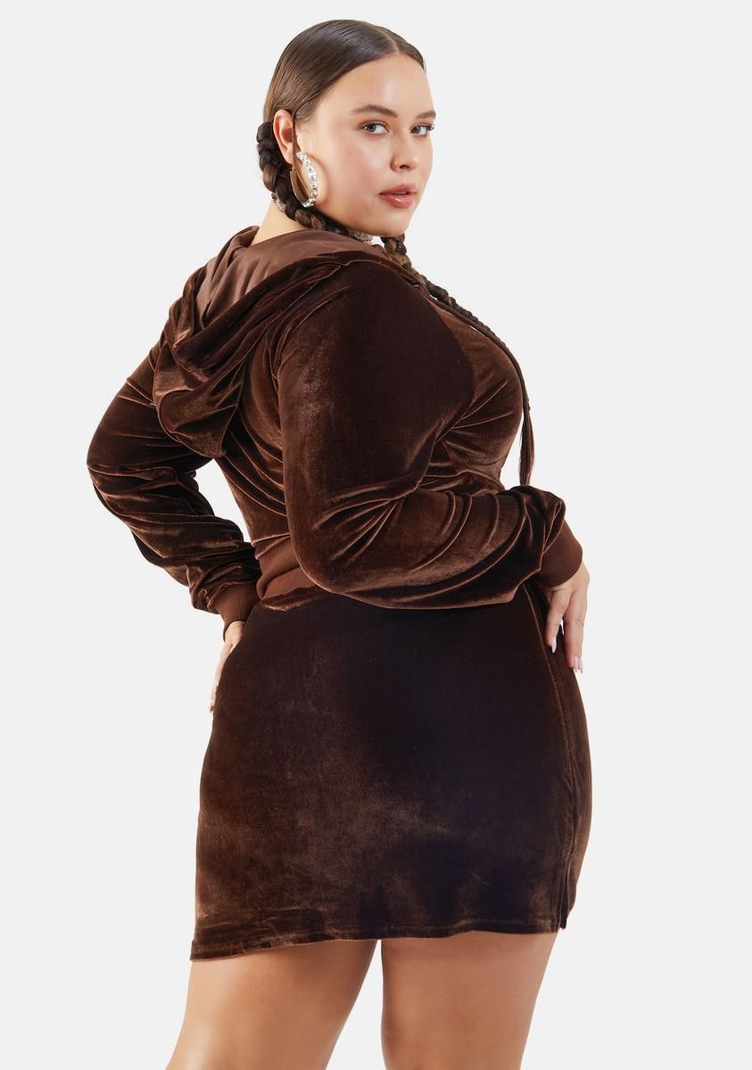 Plus Cocoa Kissed A Girl Velour Skirt Set sold by Dolls Kill product image thumbnail 4