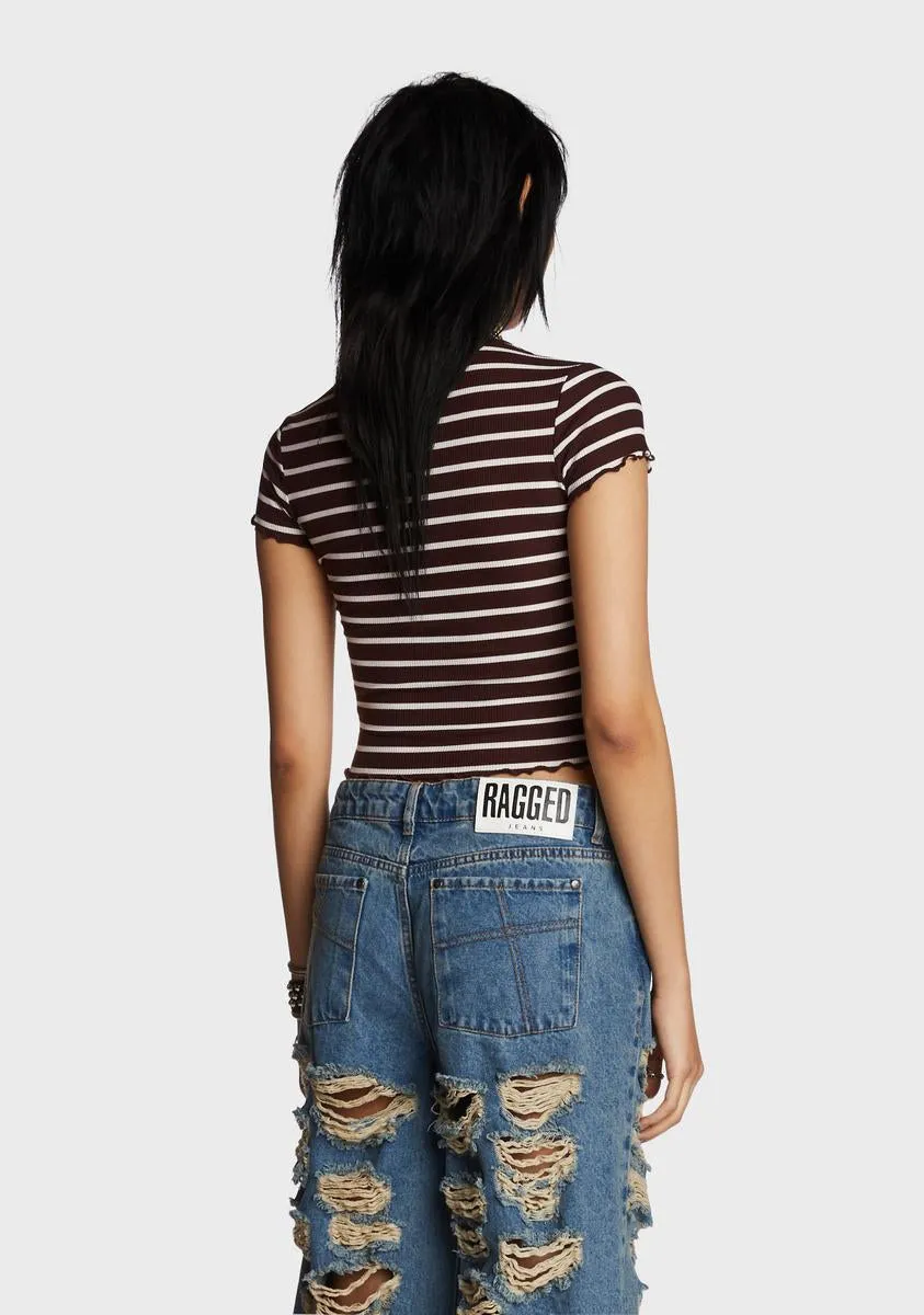 Hiding Places Striped Crop Top sold by Dolls Kill product image thumbnail 4