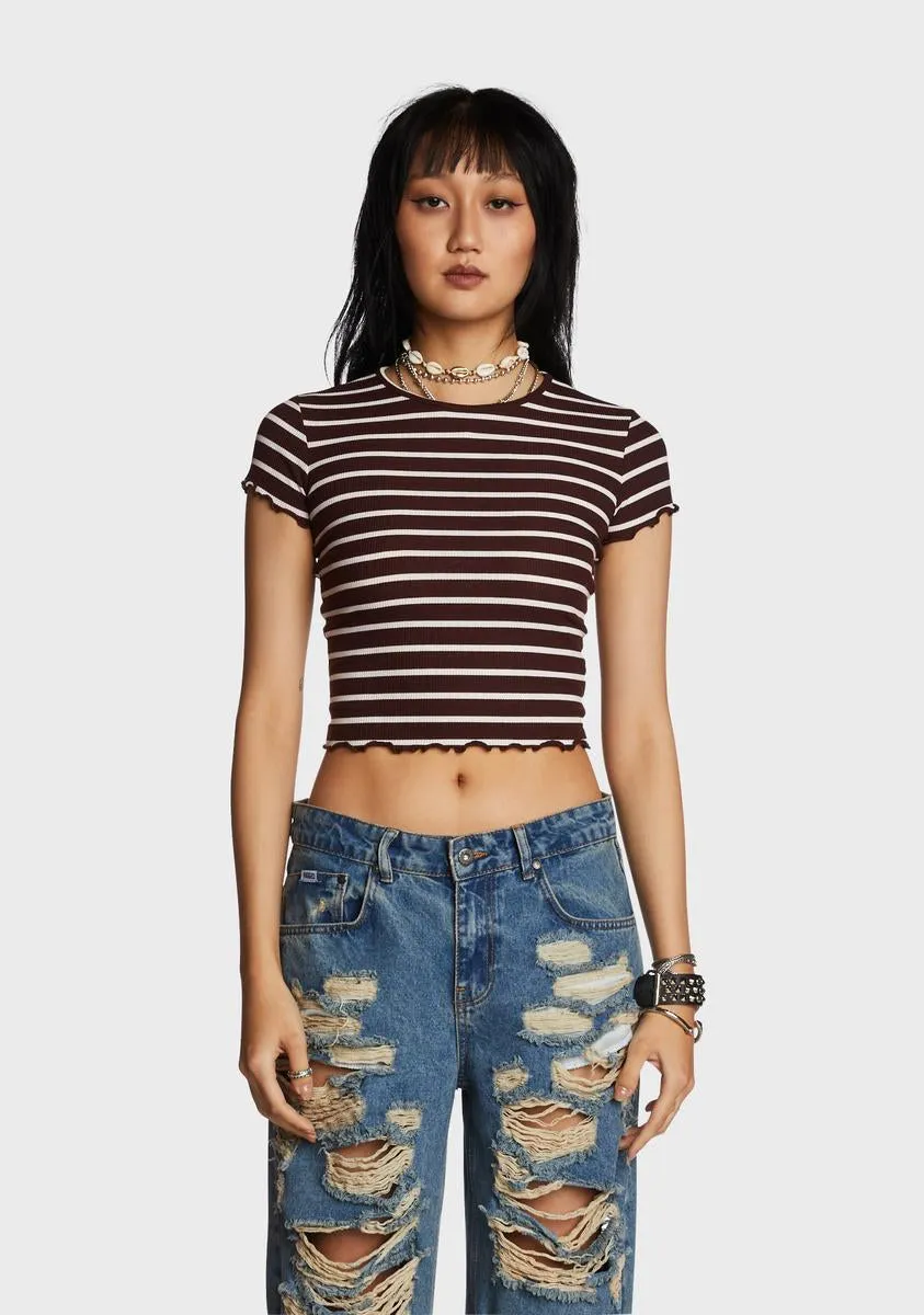 Hiding Places Striped Crop Top sold by Dolls Kill