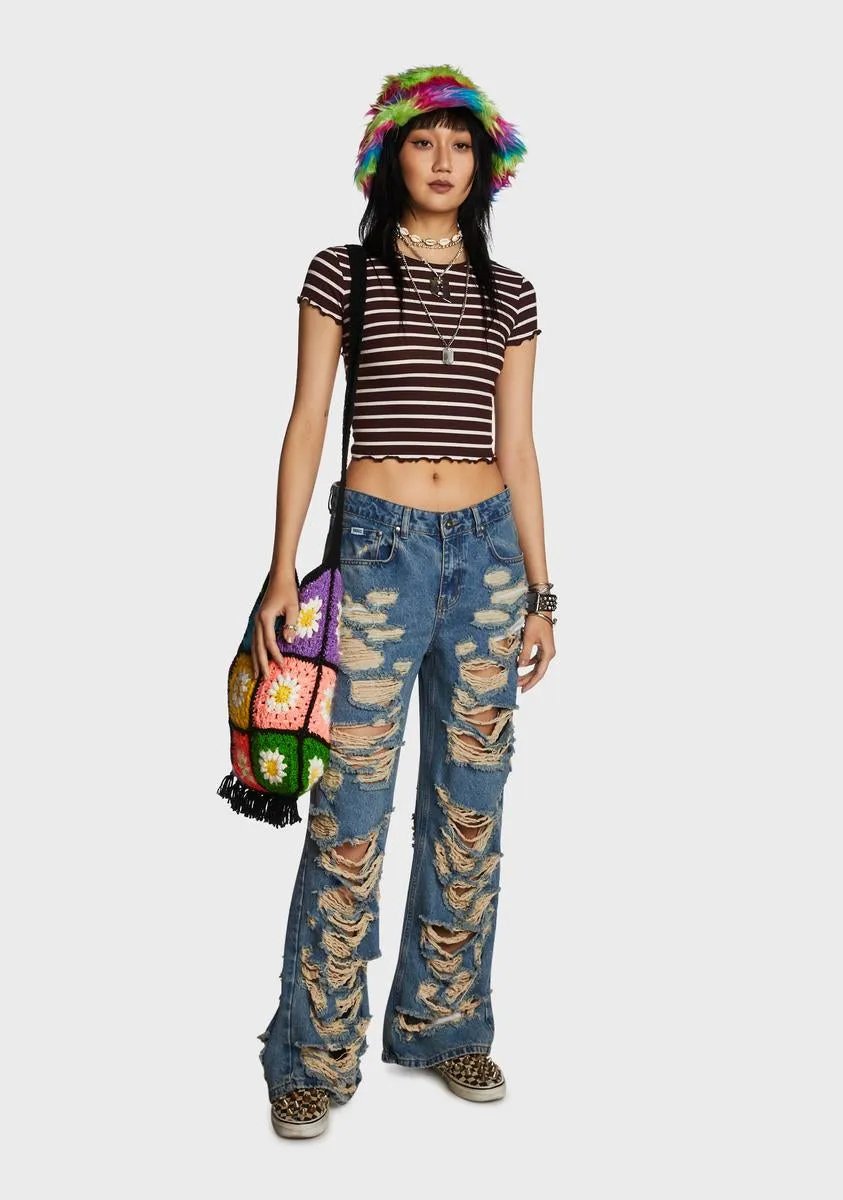 Hiding Places Striped Crop Top sold by Dolls Kill product image thumbnail 5