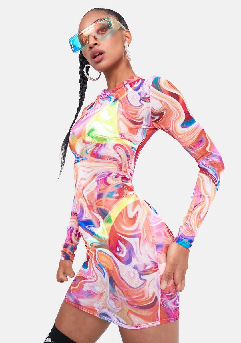 Start Over Sheer Wavy Mini Dress sold by Dolls Kill product image thumbnail 2