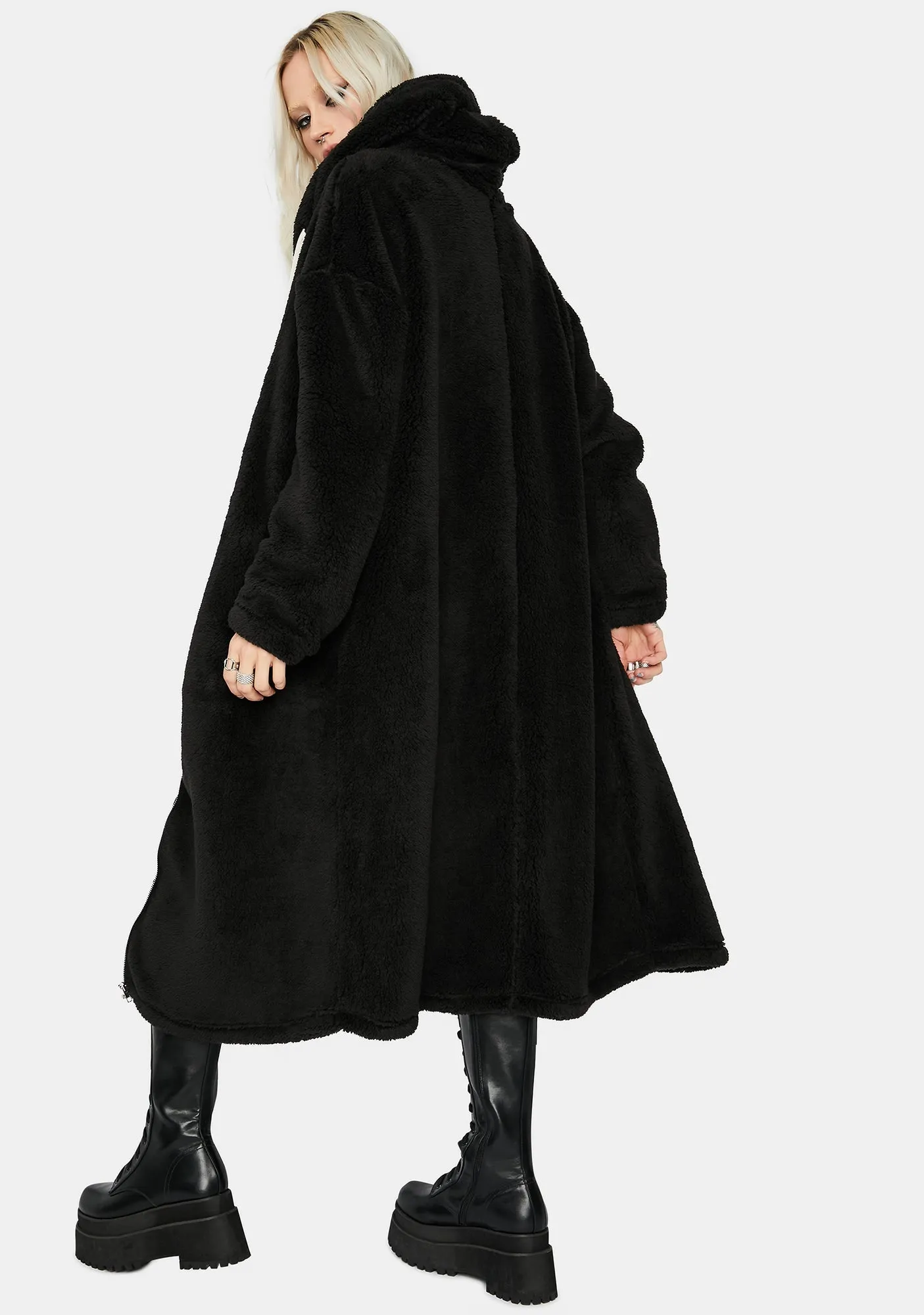 Hyped Up Longline Teddy Coat sold by Dolls Kill product image thumbnail 4