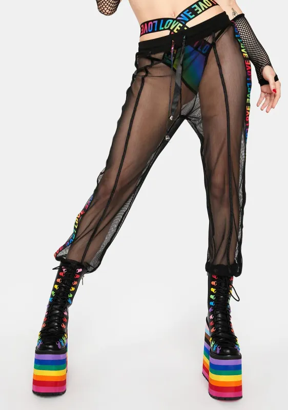 Pride Fishnet Joggers sold by Dolls Kill