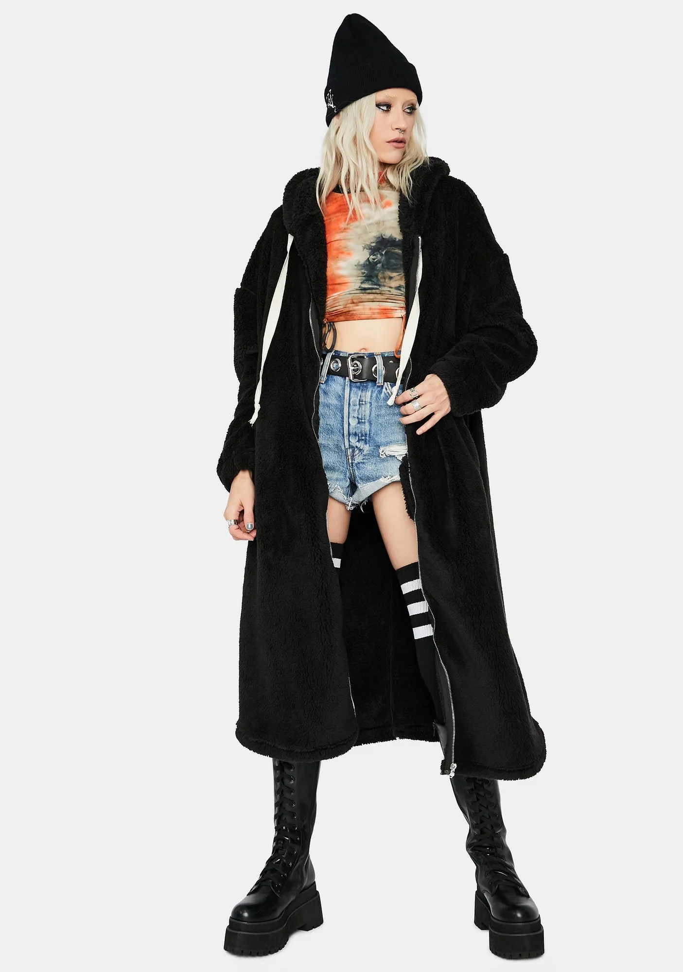 Hyped Up Longline Teddy Coat sold by Dolls Kill product image thumbnail 2