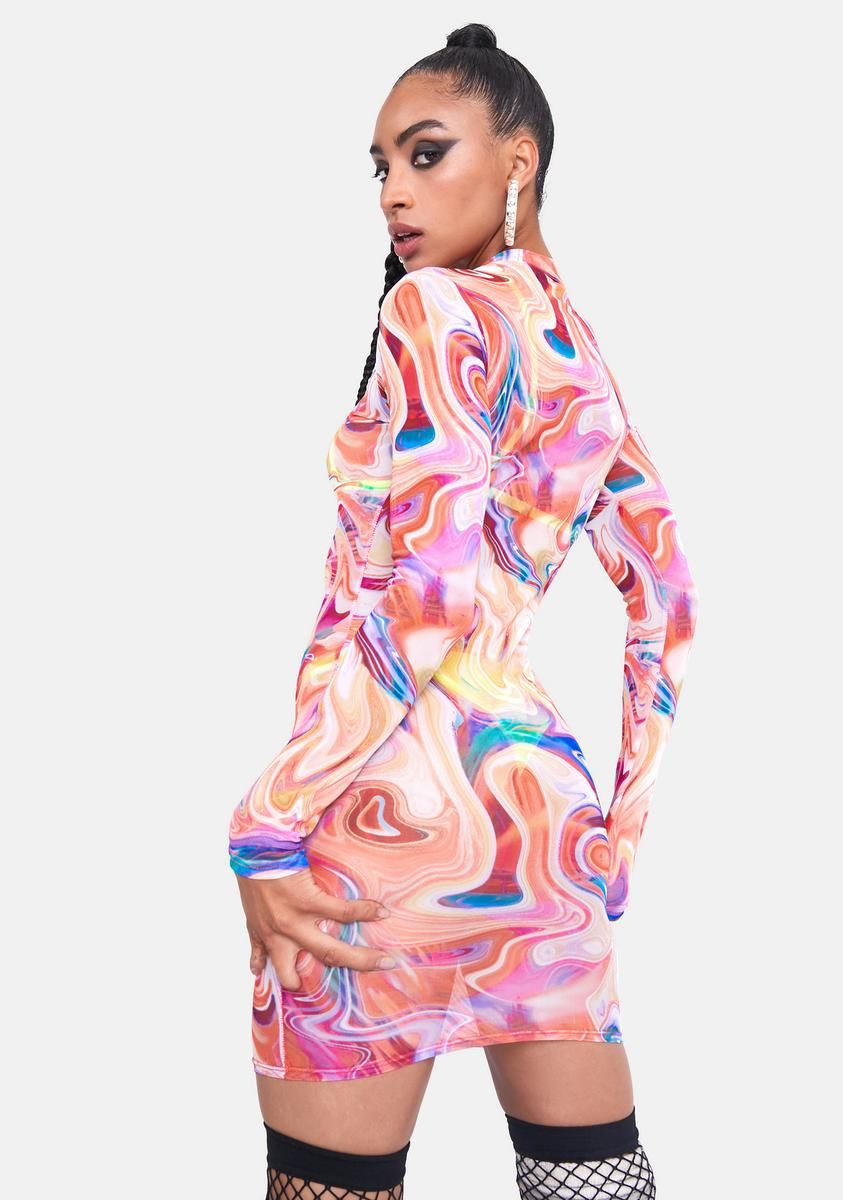 Start Over Sheer Wavy Mini Dress sold by Dolls Kill product image thumbnail 4