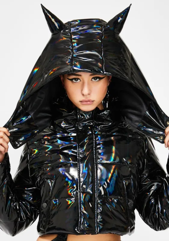 Grand Theft Audio Puffer Jacket sold by Dolls Kill