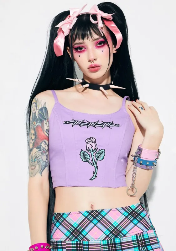 Tacks For Snacks Embroidered Corset Top sold by Dolls Kill