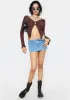 Lying In Wait Long Sleeve Crop Top sold by Dolls Kill